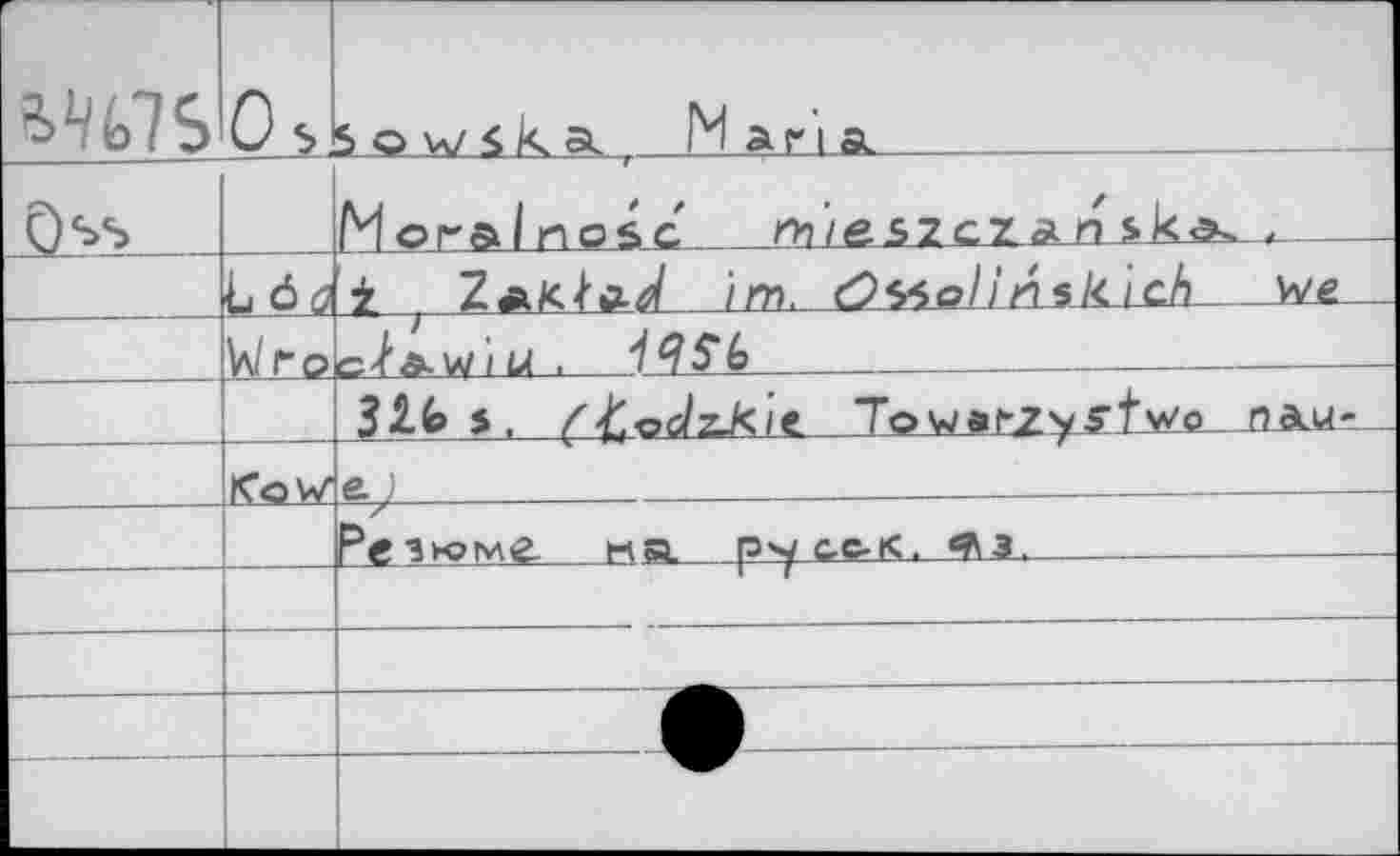 ﻿B47S		SowiÄSi, M ar'i a. _
	■L ào	MorStl nosc	^/eSZCZrfnSK^ ,	 i Z»i<W /m, &v>oliAslcLch W£—
	Wro	e^A-vyi U ■ I^S'G		 _	
		31é> i, (‘faodz-kie. TQ^ai^yS’ t^e .-
	KoW"	e.J	 		
		1ЮМ&. tia	p^y ce-к. *л3.	__		
		
		
—			